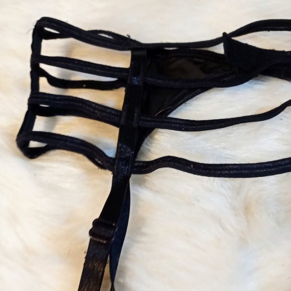 Vintage Stretch Black Strappy Garter Size Sm - Picture 2 of 5